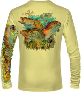 Men’s “Inshore Slam” Comfortable Fishing Shirt-UPF 50  Interlocking Fabric, Quick-Dry, Ideal for Anglers (JM010)