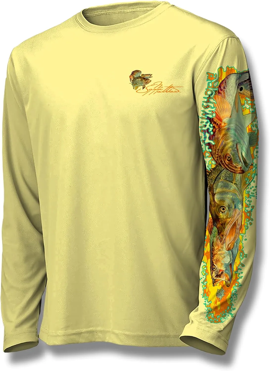 Men’s “Inshore Slam” Comfortable Fishing Shirt-UPF 50  Interlocking Fabric, Quick-Dry, Ideal for Anglers (JM010)