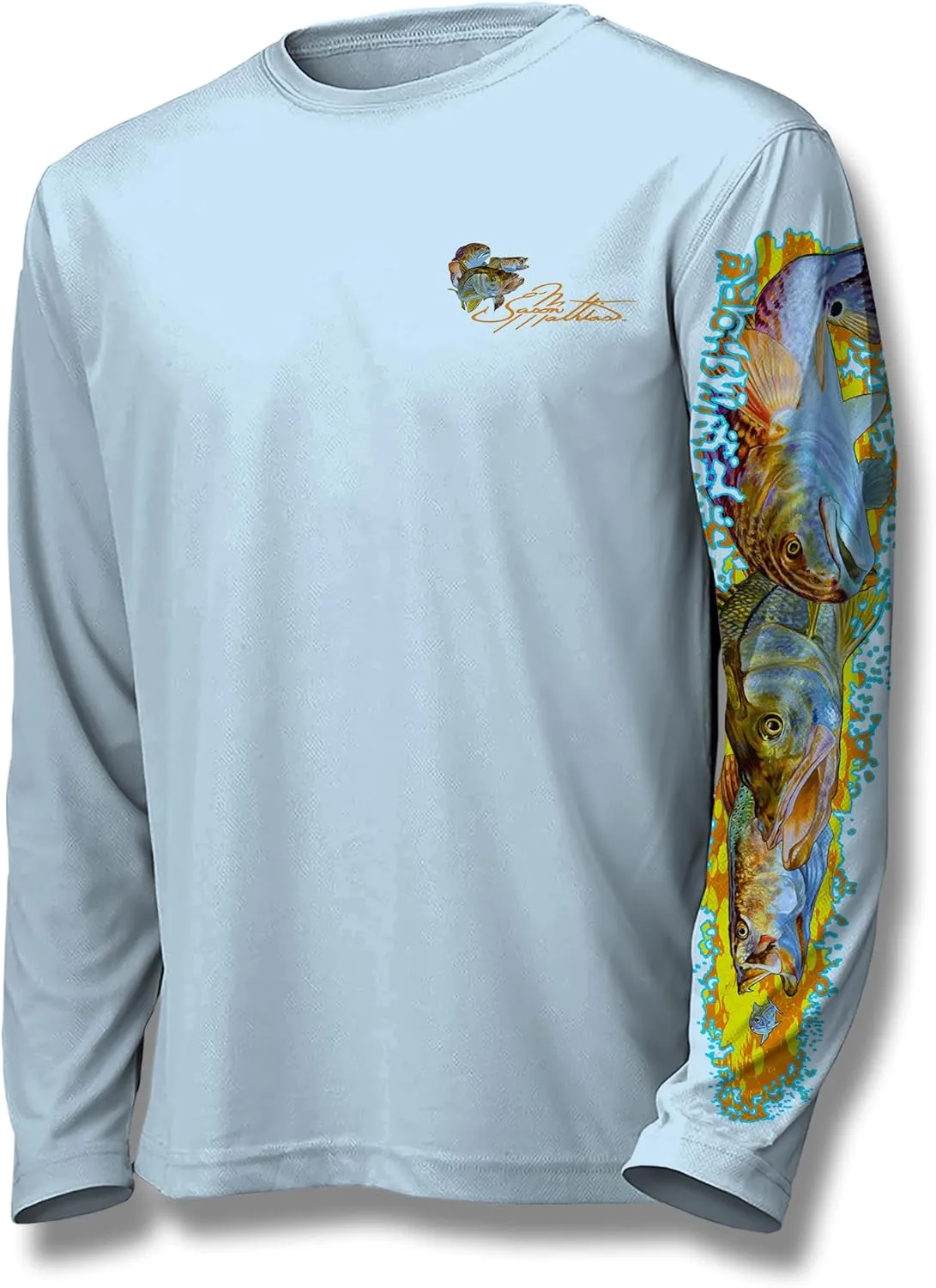 Men’s “Inshore Slam” Comfortable Fishing Shirt-UPF 50  Interlocking Fabric, Quick-Dry, Ideal for Anglers (JM010)