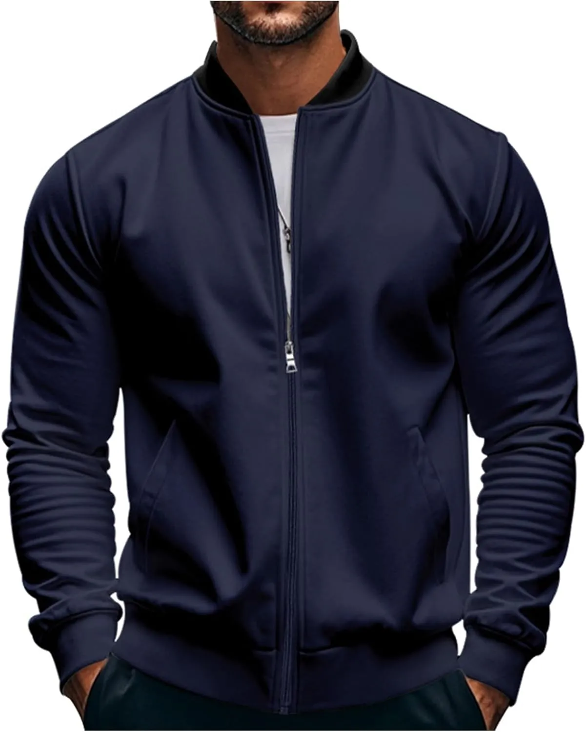 Men's Lightweight Bomber Jackets Light Track Jacket Golf Fashion Coat Zip Up Outerwear Outdoor Casual Sportswear Fall