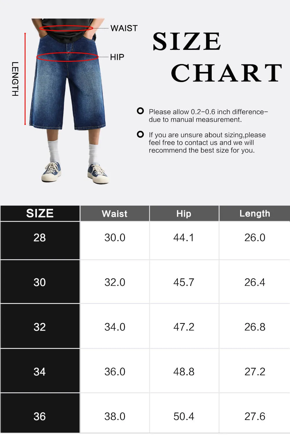 Men's Loose Denim Short - Drak Blue