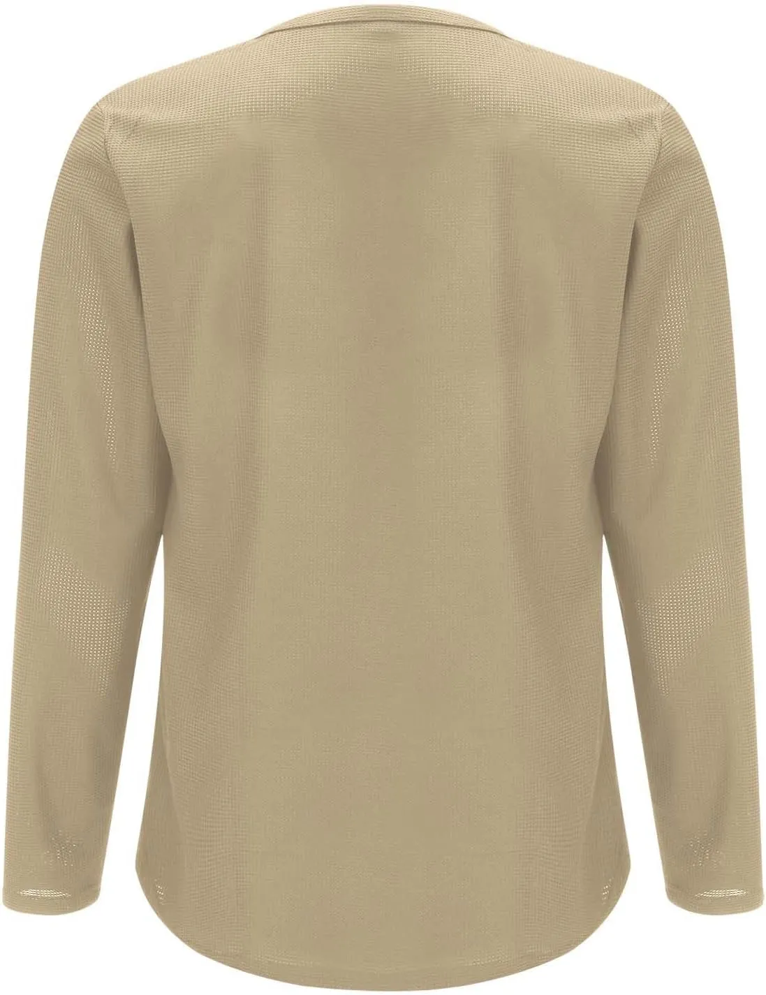 Men's Muscle Shirt Plus Size Casual Long Sleeve V Neck Waffle T Shirts Breathable Light Athletic Gym Workout Tee Top