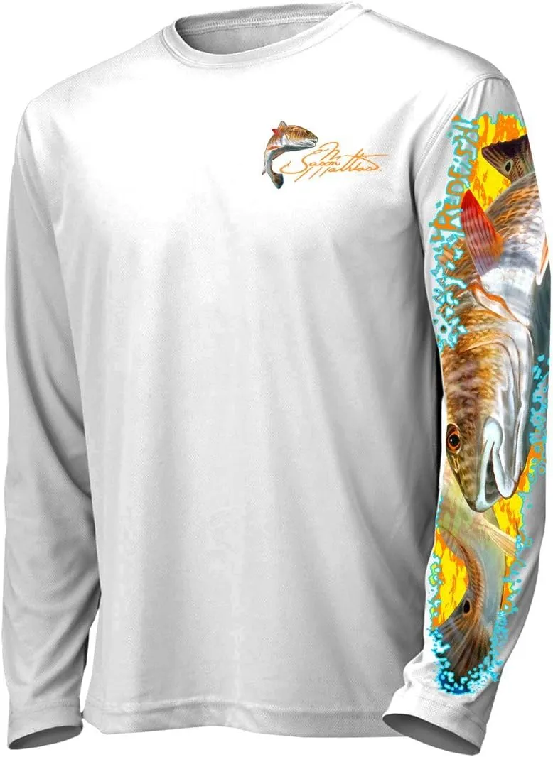 Men’s “Redfish” Comfortable Fishing Shirt-UPF 50  Xtreme-Tek Interlocking Fabric, Quick-Dry, Ideal for Anglers (JM012)