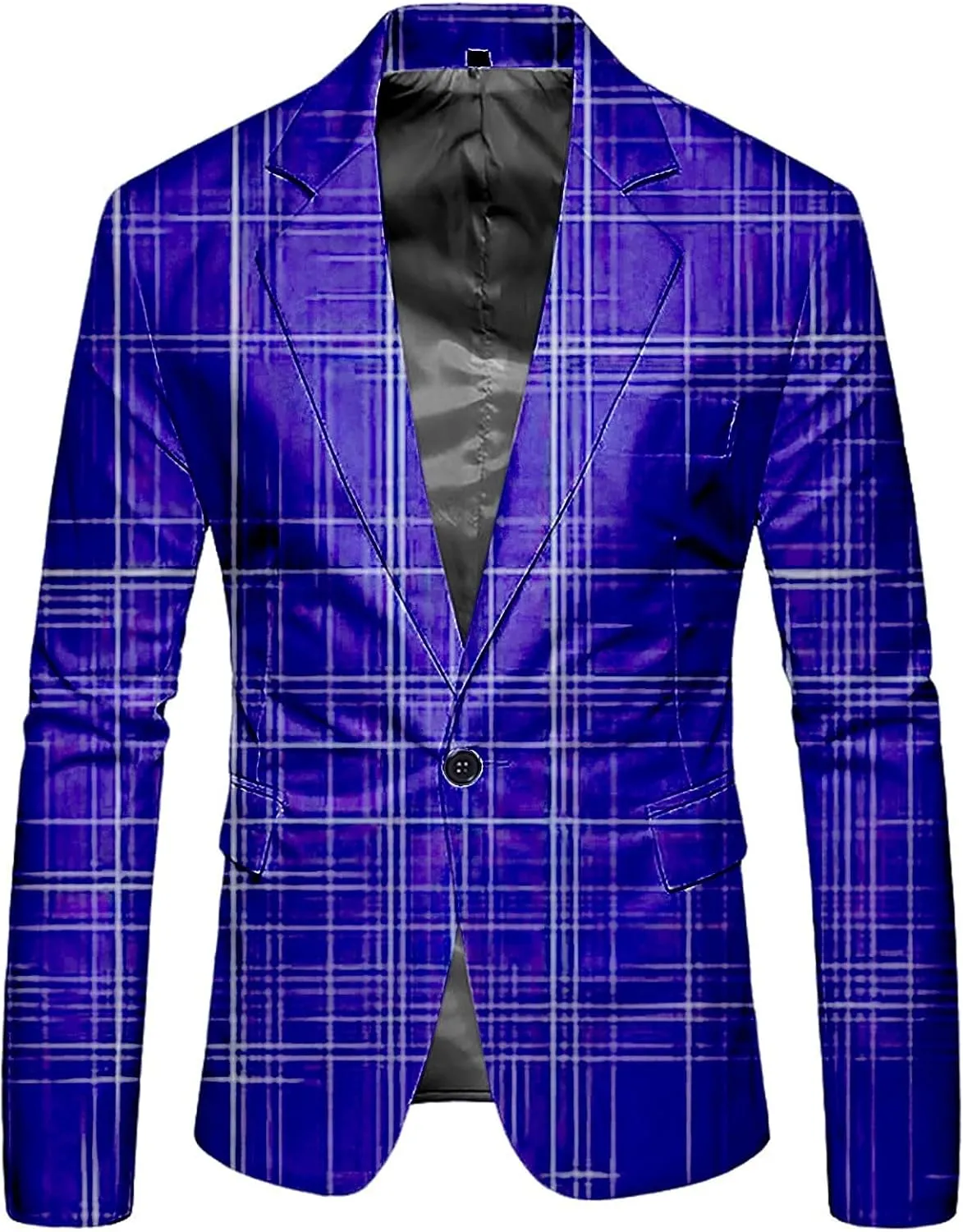 Men's Sport Coats Blazers Blazer Regular Fit One Button Single Breasted Solid Suit Jacket with 2 Pockets Light Blue