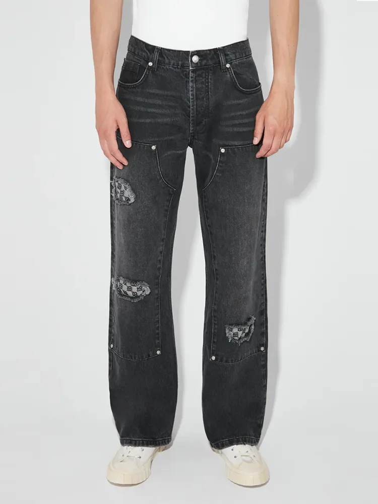 Monogram Carpenter Trousers Black