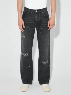 Monogram Carpenter Trousers Black