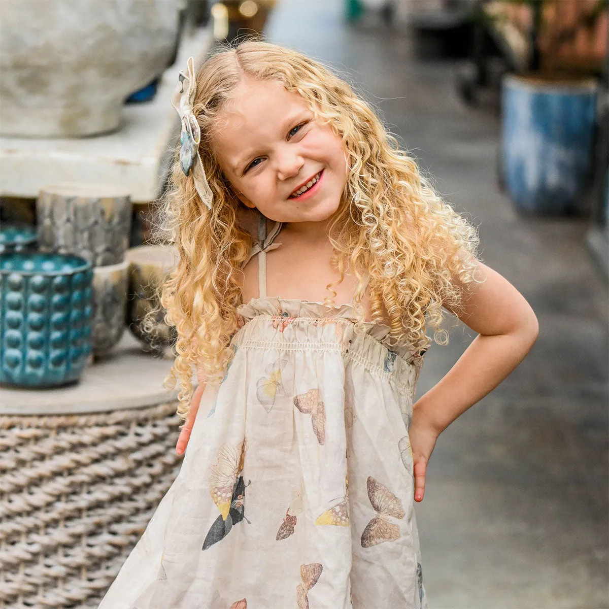 oh baby! Brandie Dress - Butterfly Garden - Natural
