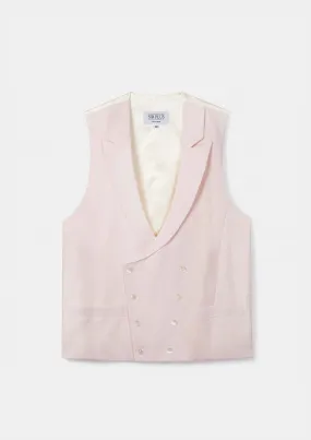 Pale Pink Peak Lapel Double Breasted Waistcoat