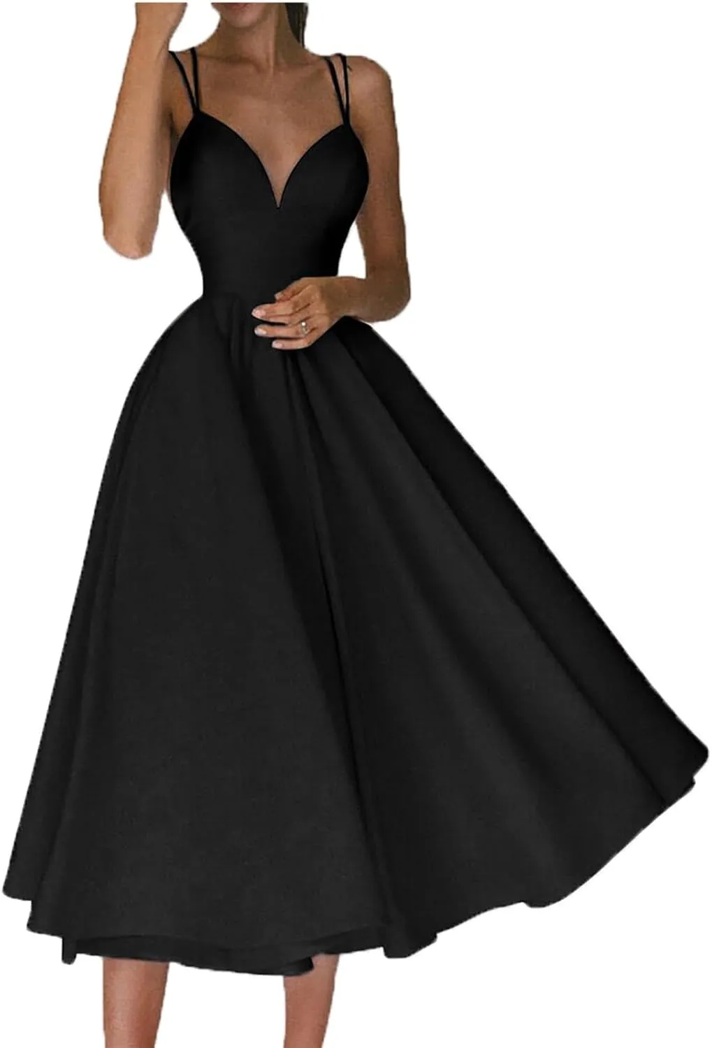 Party Dresses for Women 2024 Sexy high Waist Backless Ankle Length Dress with Bra Solid Color Spaghetti Strap Dress