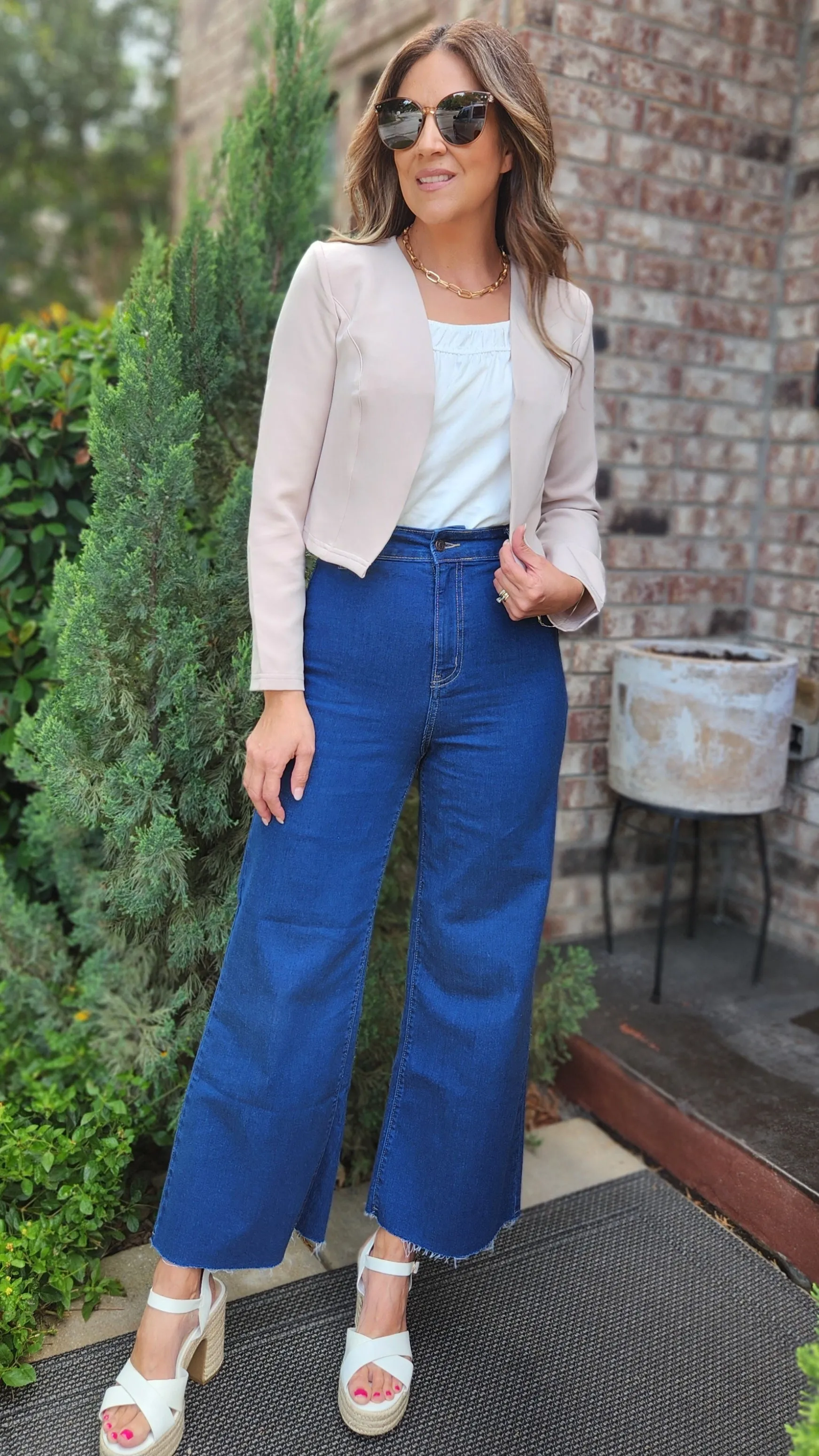 Perfect For Office or Weekend Blazer-Light Khaki