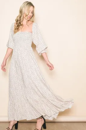 Sassafras  with smocked bodice floral details in cream * on sale