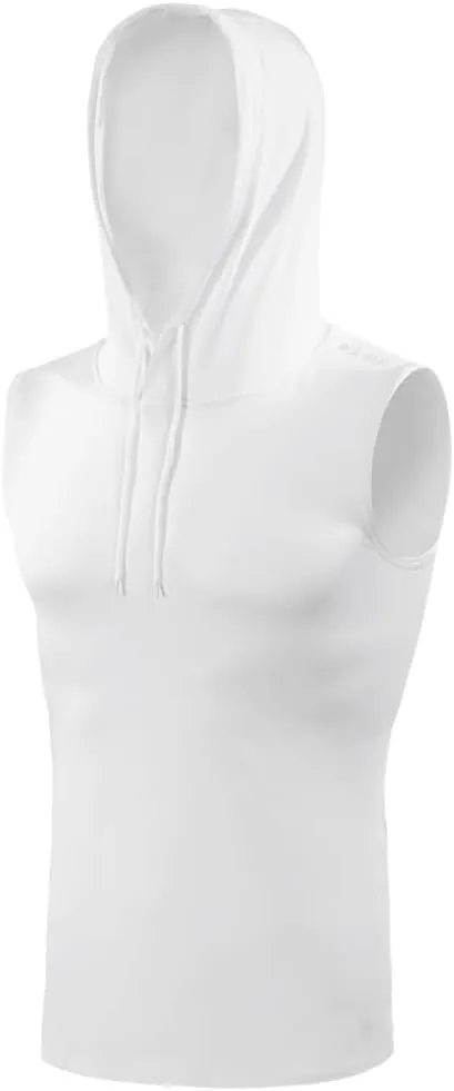 SLEEFS Sleeveless Compression Hoodie - Workout Top Tank for Men - Breathable Muscle Shirt - Quick Dry