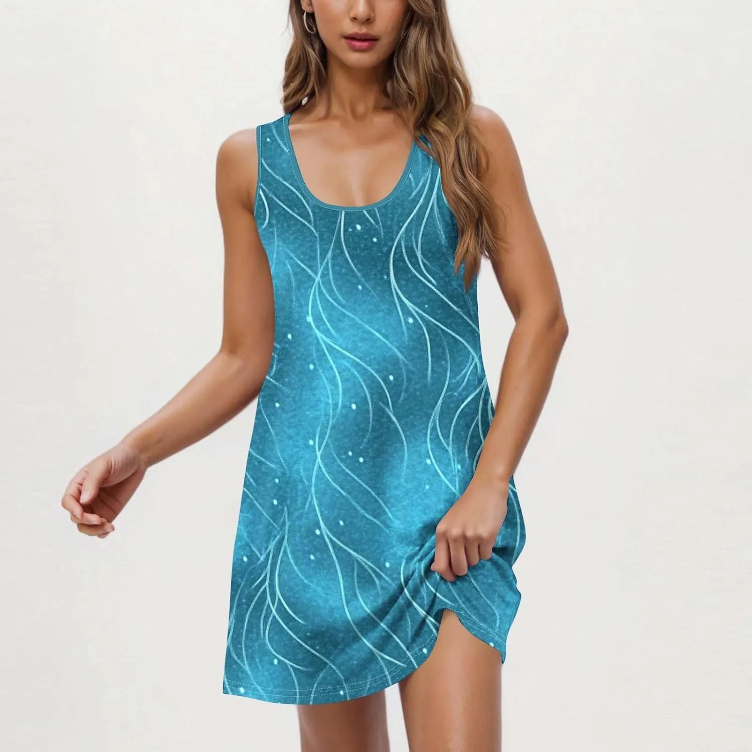 Sleeveless Women's Summer Dresses Swing Dress Aline Mini Dress Floral Printed Casual Dress Vacation Beach Dress