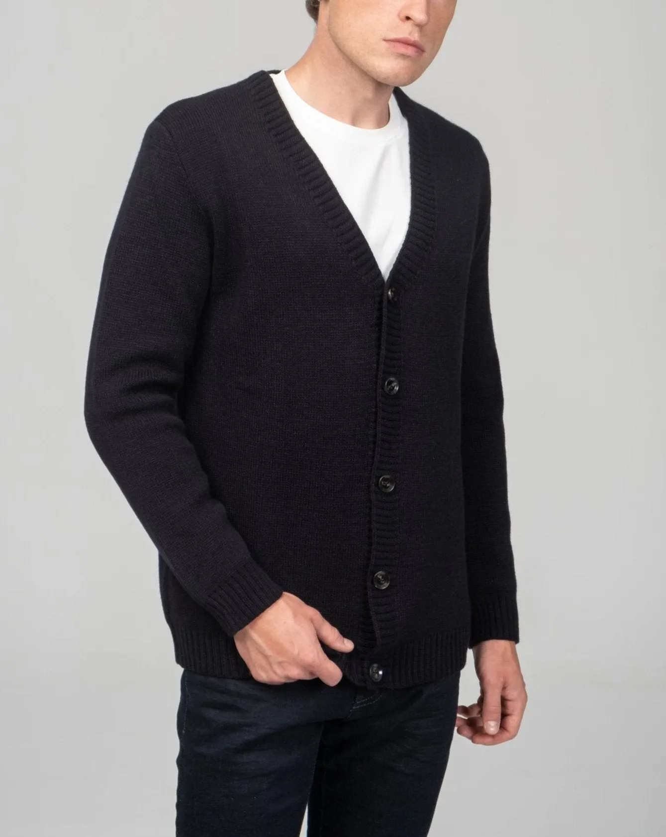 Soft Button Down Cardigan - Navy