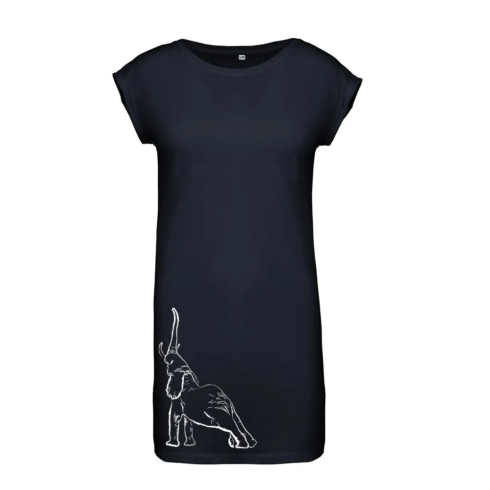 Stretching elephant flowy dress