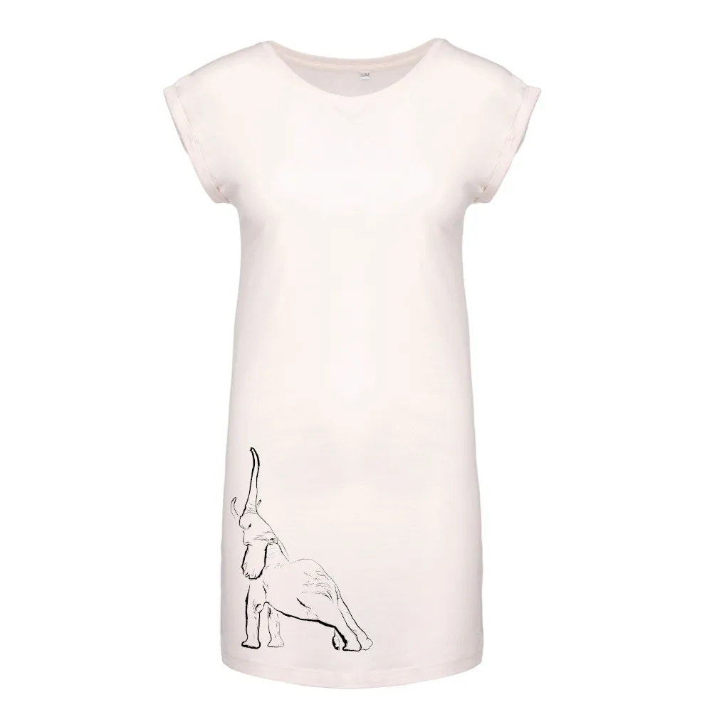 Stretching elephant flowy dress