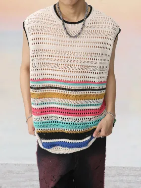 Stylish Breathable Stripe Knit Tank Top
