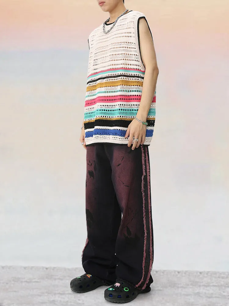 Stylish Breathable Stripe Knit Tank Top
