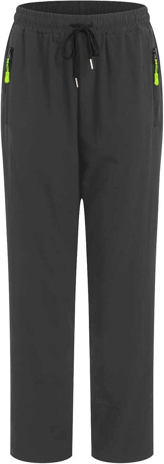 Summer Pants for Men Sweatpants Elastic Waist Drawstring Zipper Slim Leg Comfortable Soft Fit Summer Trendy Trousers
