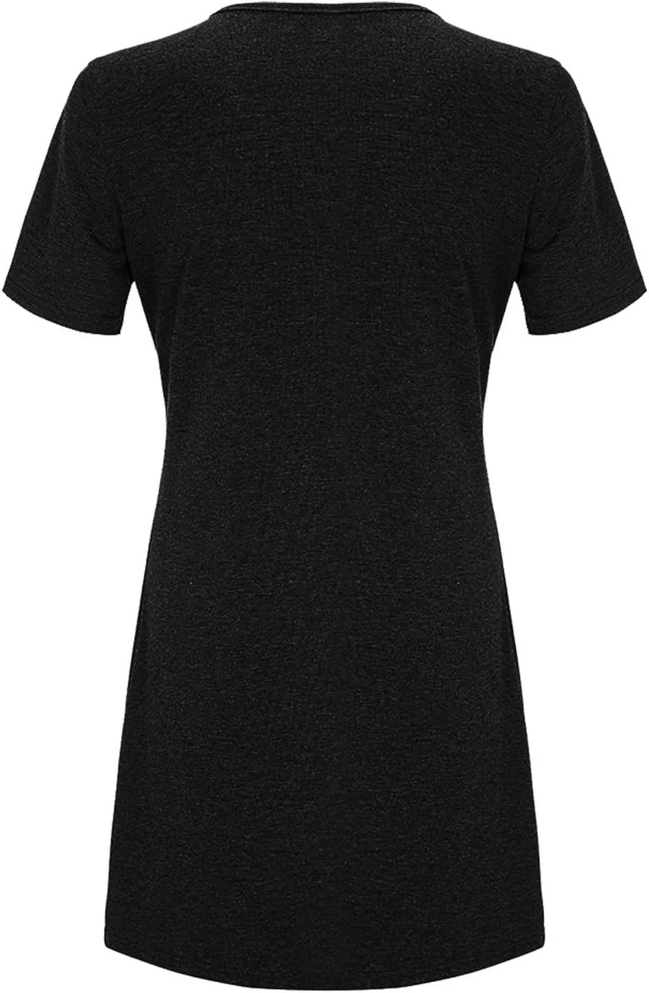 Summer T Shirt Dresses for Women Casual Side Slit Short Sleeve Crew Neck Solid Color Beach Mini Shift Dress
