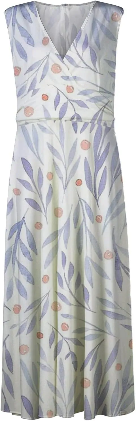Tea Party Dresses for Woman Maxi V-Neck Stylish Flowy Easter Dresses Friends' Gathering Romantic Summer Dresses 2025 Vacation