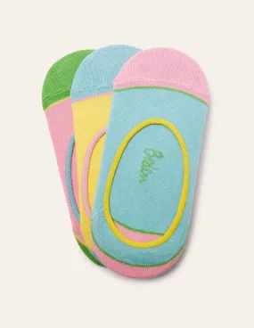 Three Pack Secret Socks-Colour Block Multi