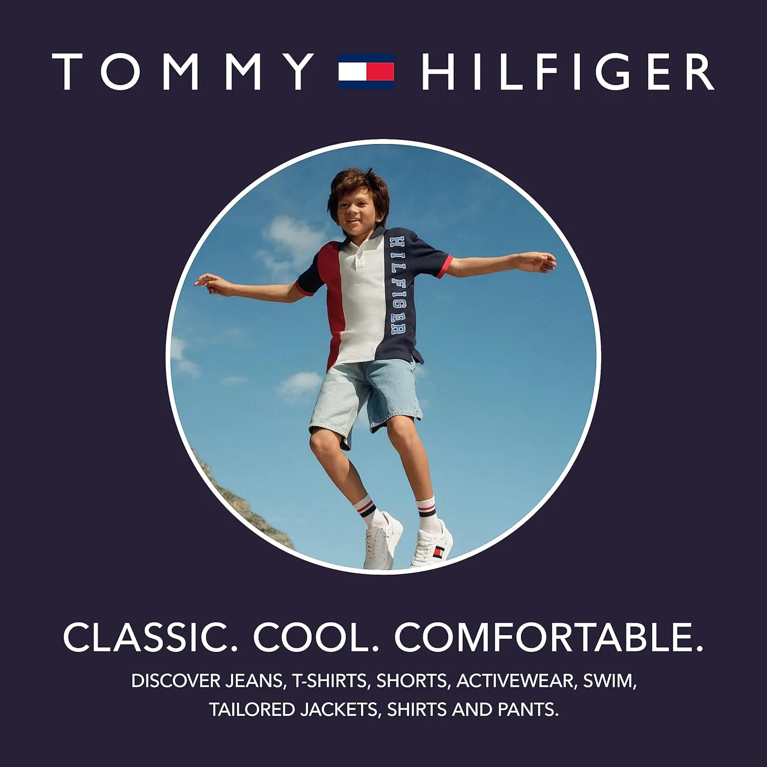 Tommy Hilfiger Boys' Short Sleeve Solid Crew Neck T-Shirt, Soft, Comfortable, Relaxed Fit