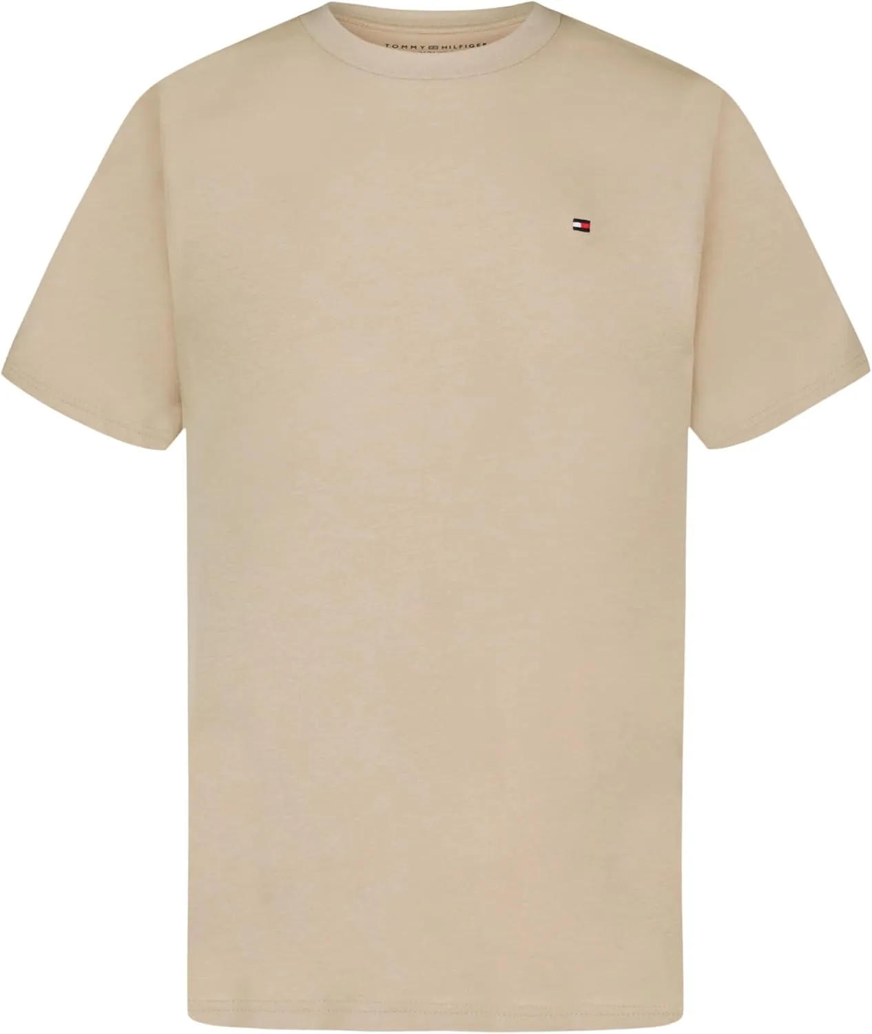 Tommy Hilfiger Boys' Short Sleeve Solid Crew Neck T-Shirt, Soft, Comfortable, Relaxed Fit
