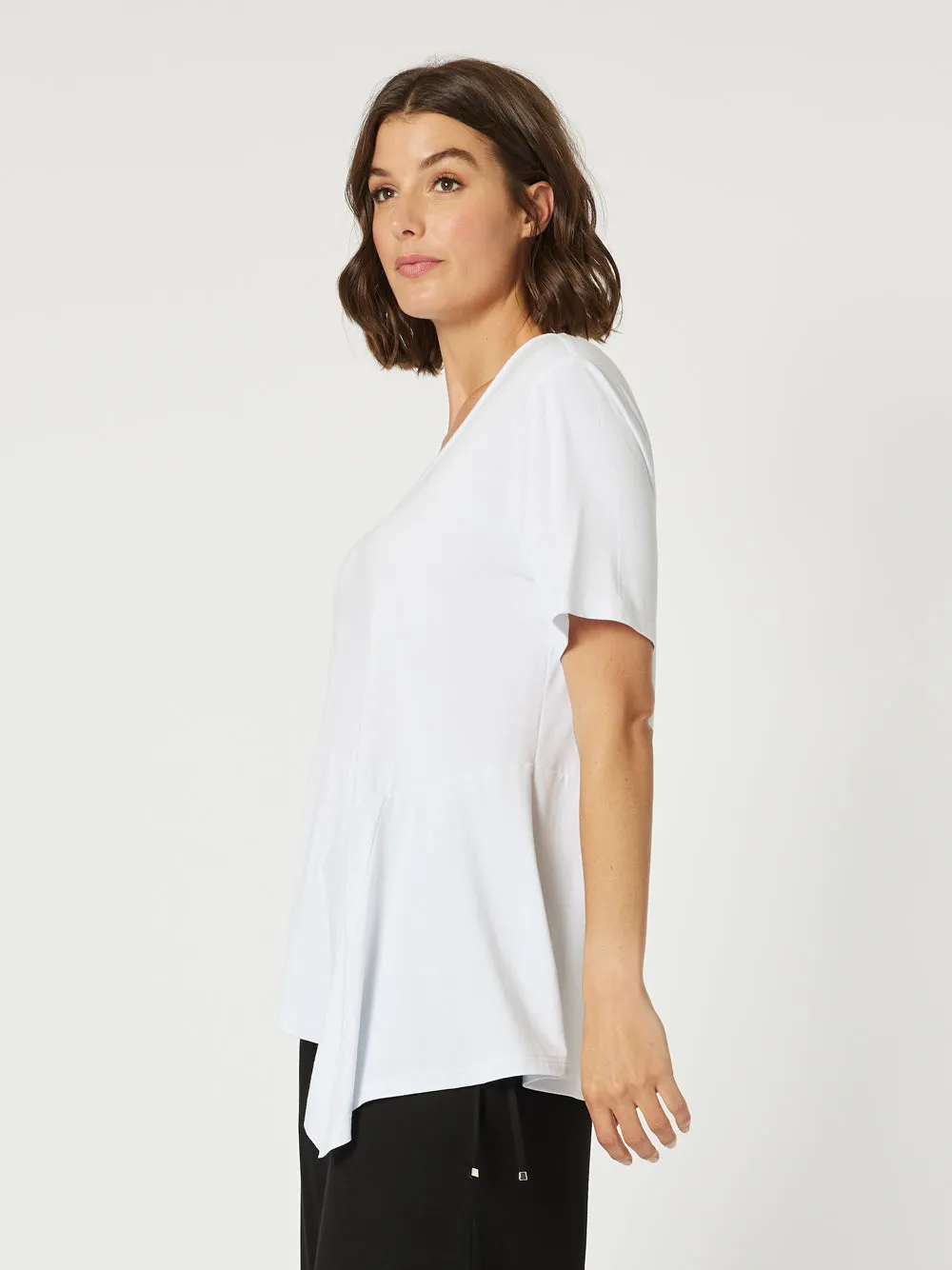 Travellers Angle Hem - T-shirt - White