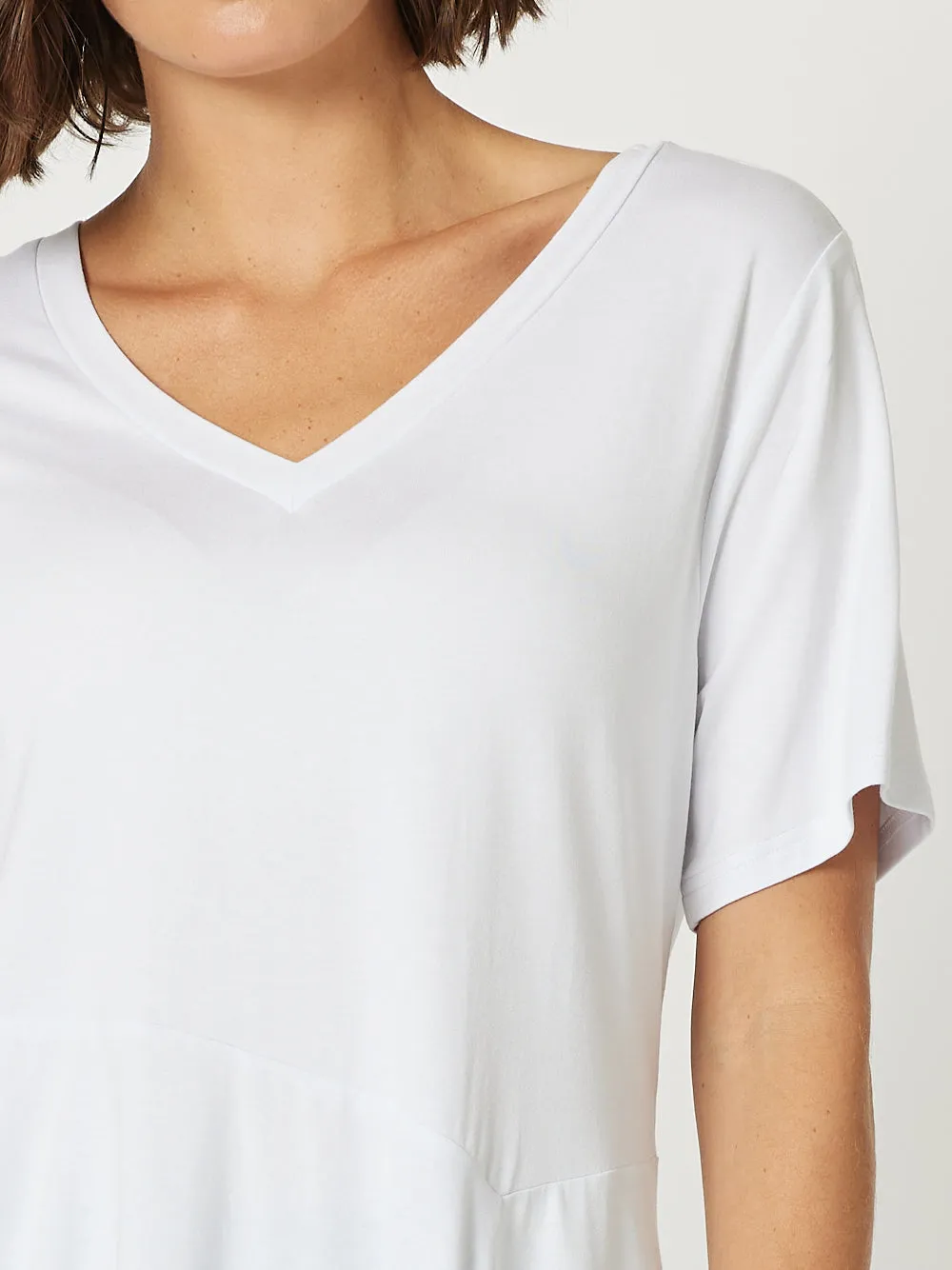 Travellers Angle Hem - T-shirt - White
