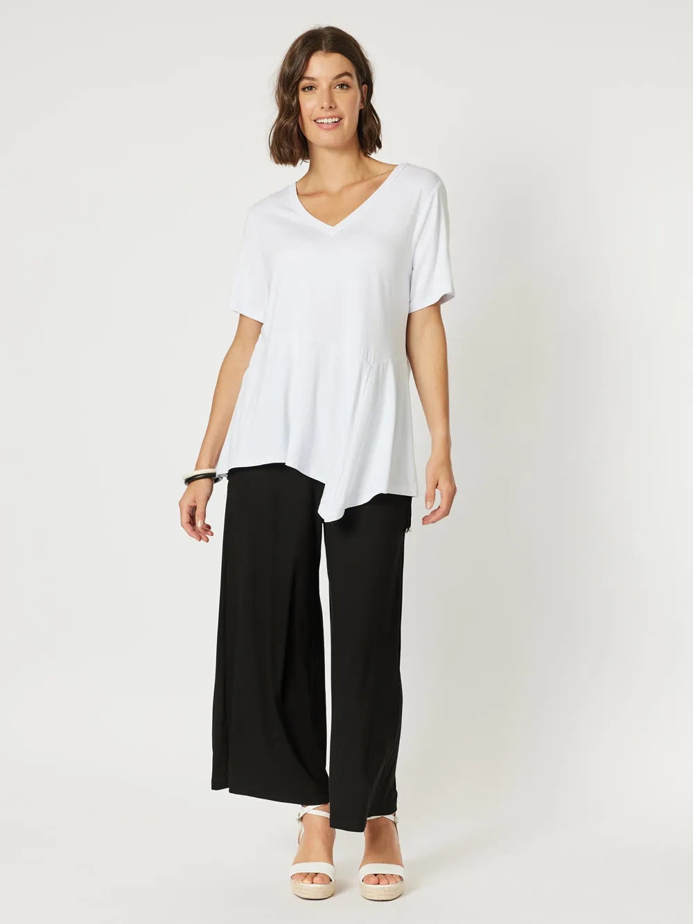 Travellers Angle Hem - T-shirt - White