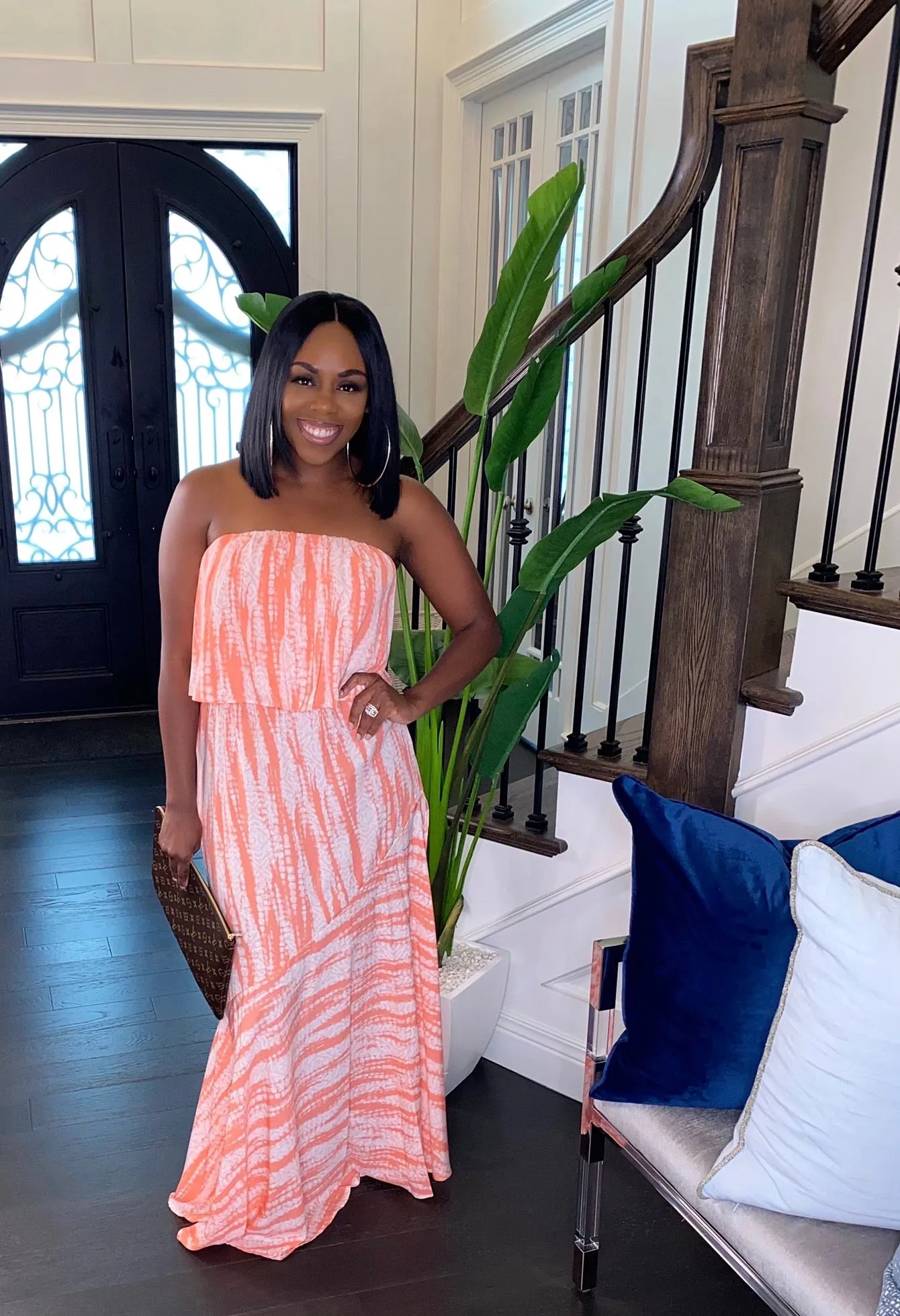 Tropical Girl Maxi Dress (Coral)