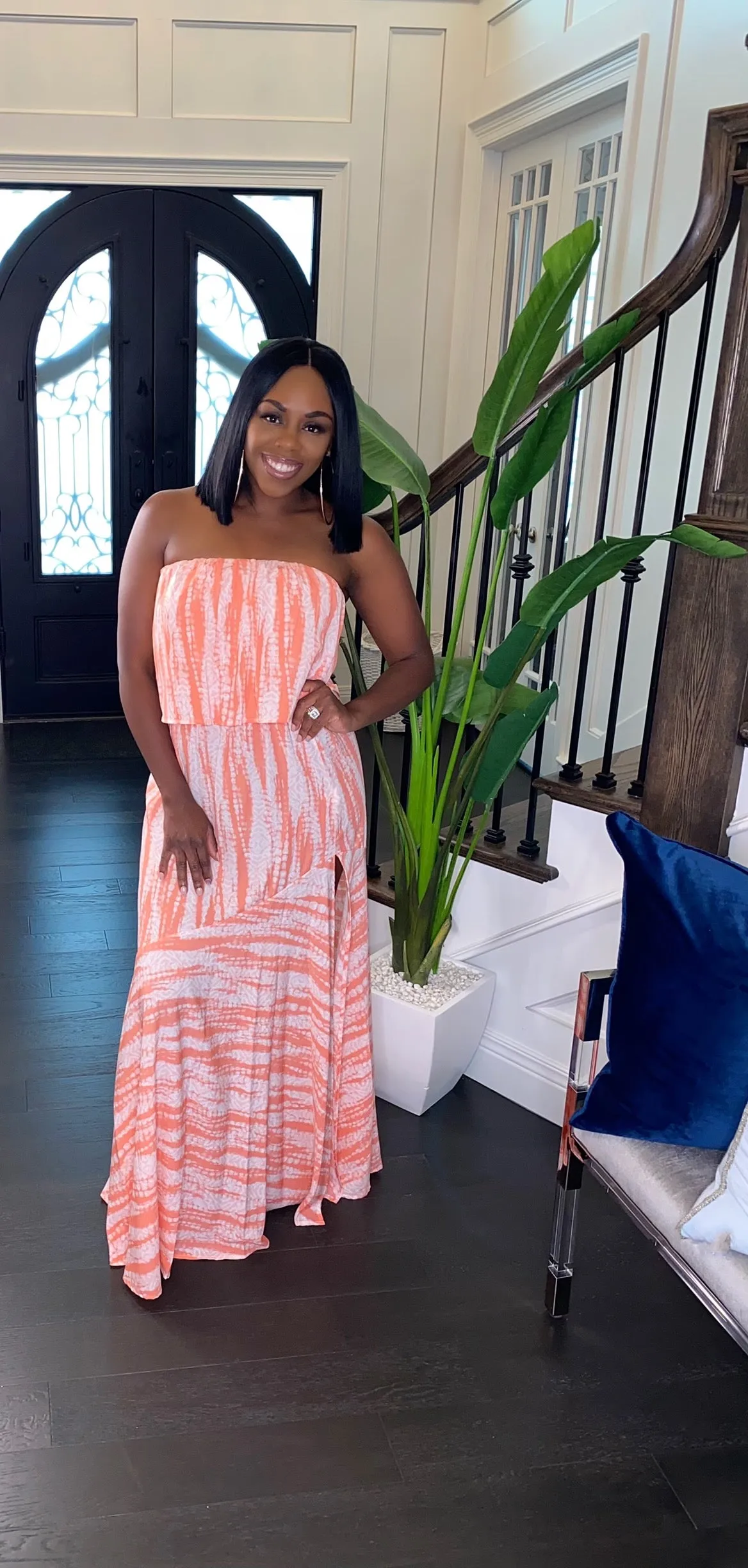 Tropical Girl Maxi Dress (Coral)