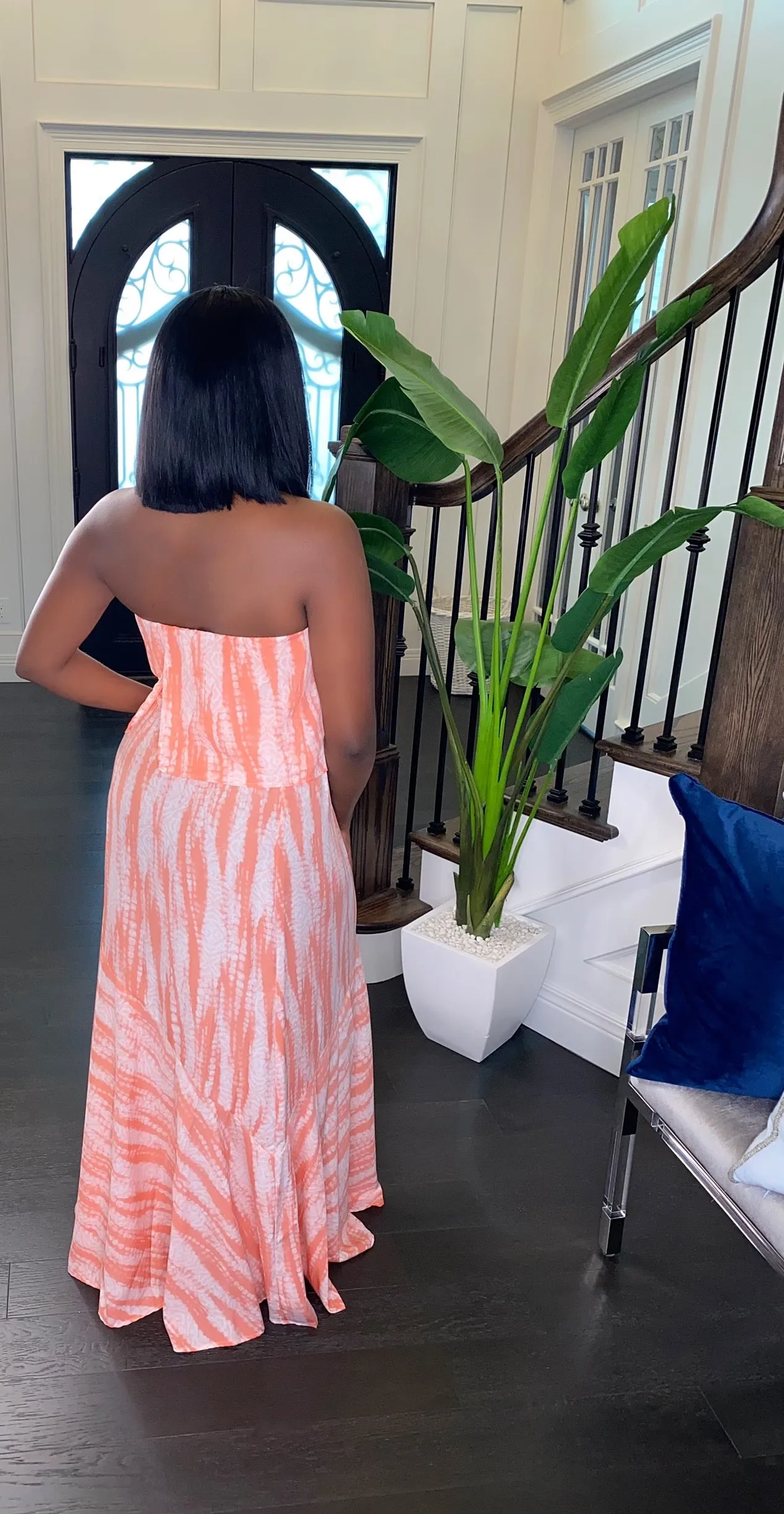 Tropical Girl Maxi Dress (Coral)