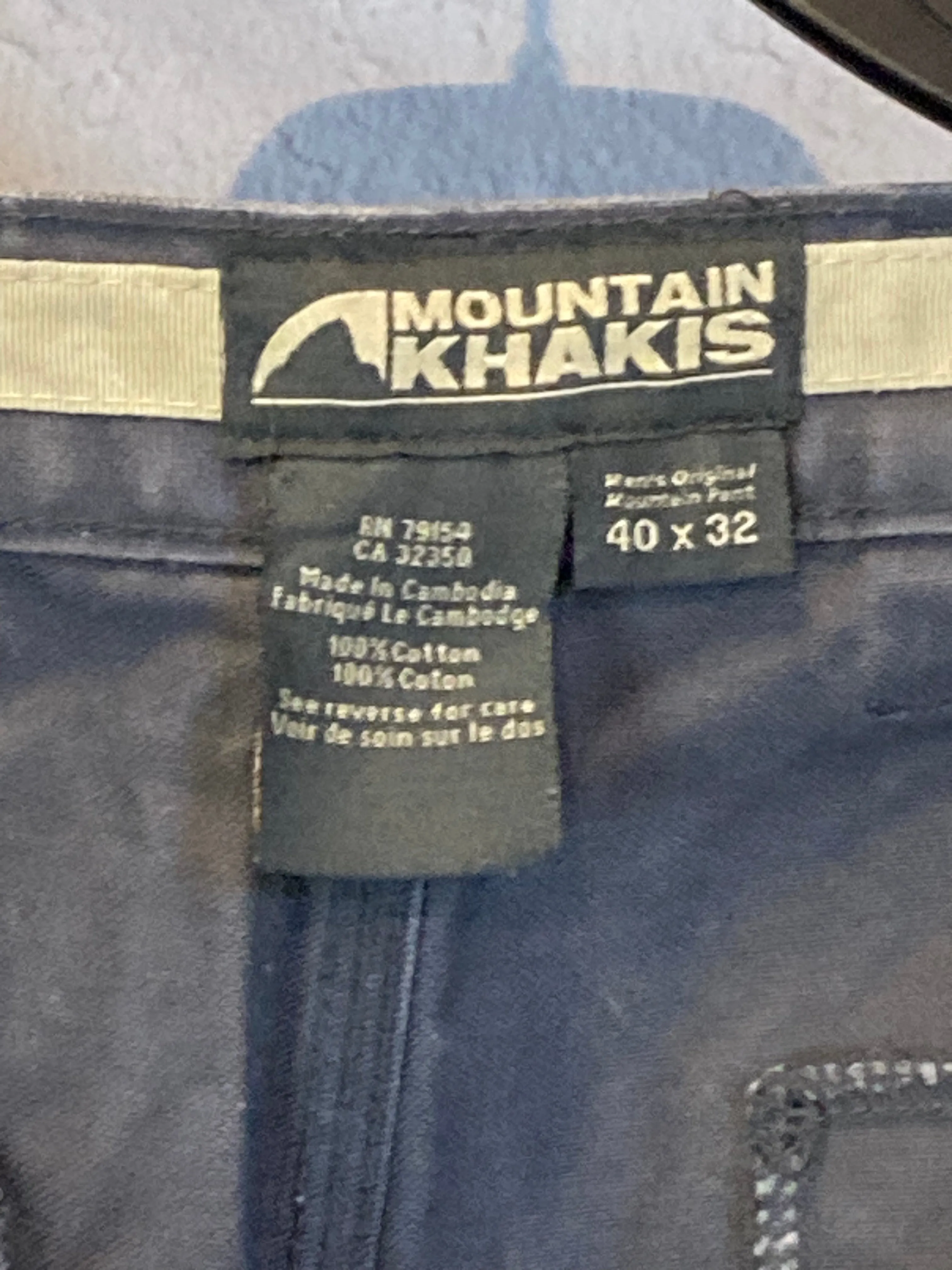 Trousers, Mountain Khakis, Men's Heavy Weight Hiking and Outdoors Pants, Grey Size 40x32