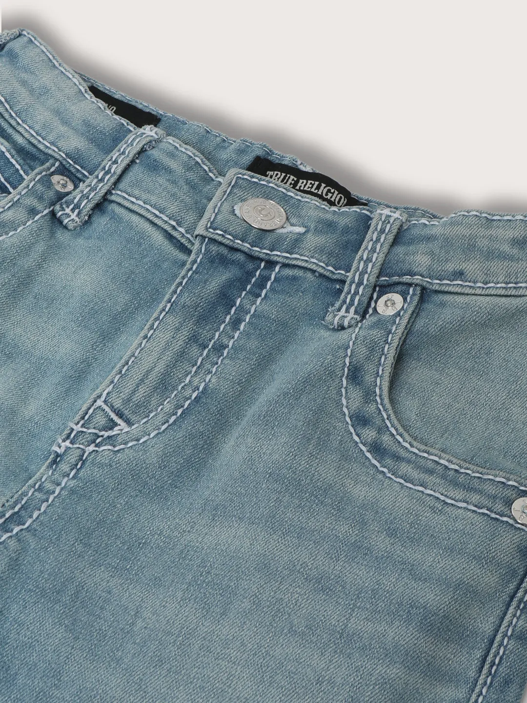 True Religion Kids Washed Effect Jeans 0 Fit Light Blue Mid Rise