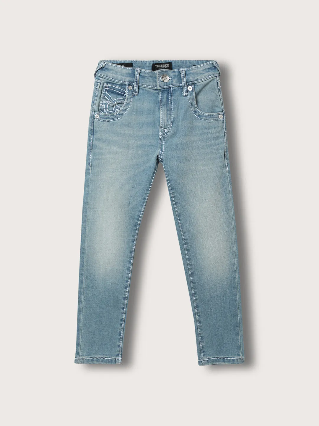 True Religion Kids Washed Effect Jeans 0 Fit Light Blue Mid Rise