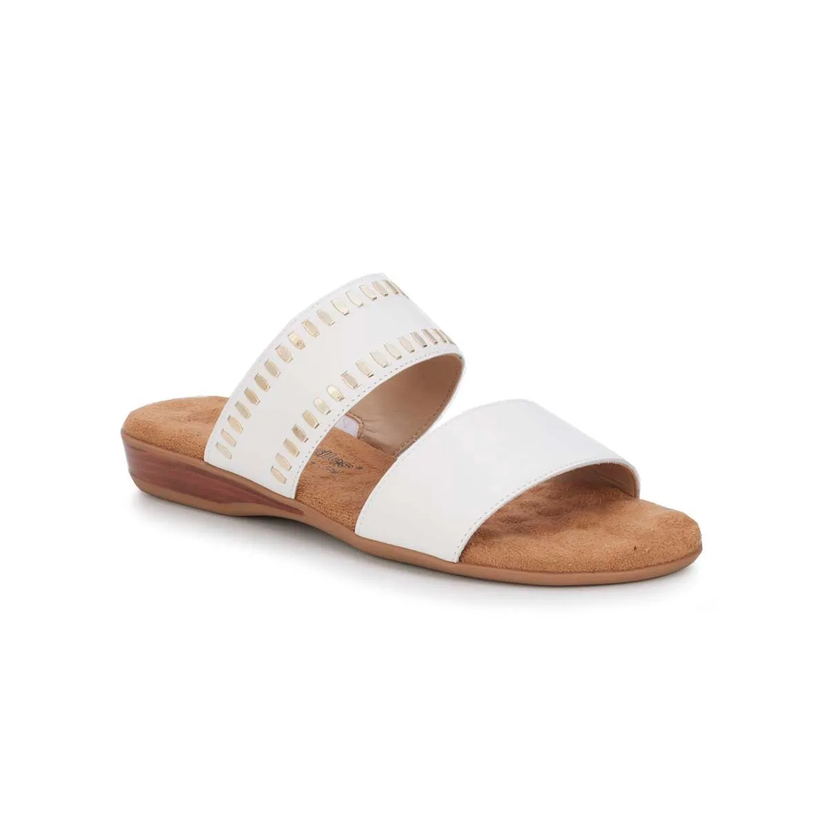 Walking Cradles Wc Camilla Women Slip-on Sandal In White Cashmere Leather