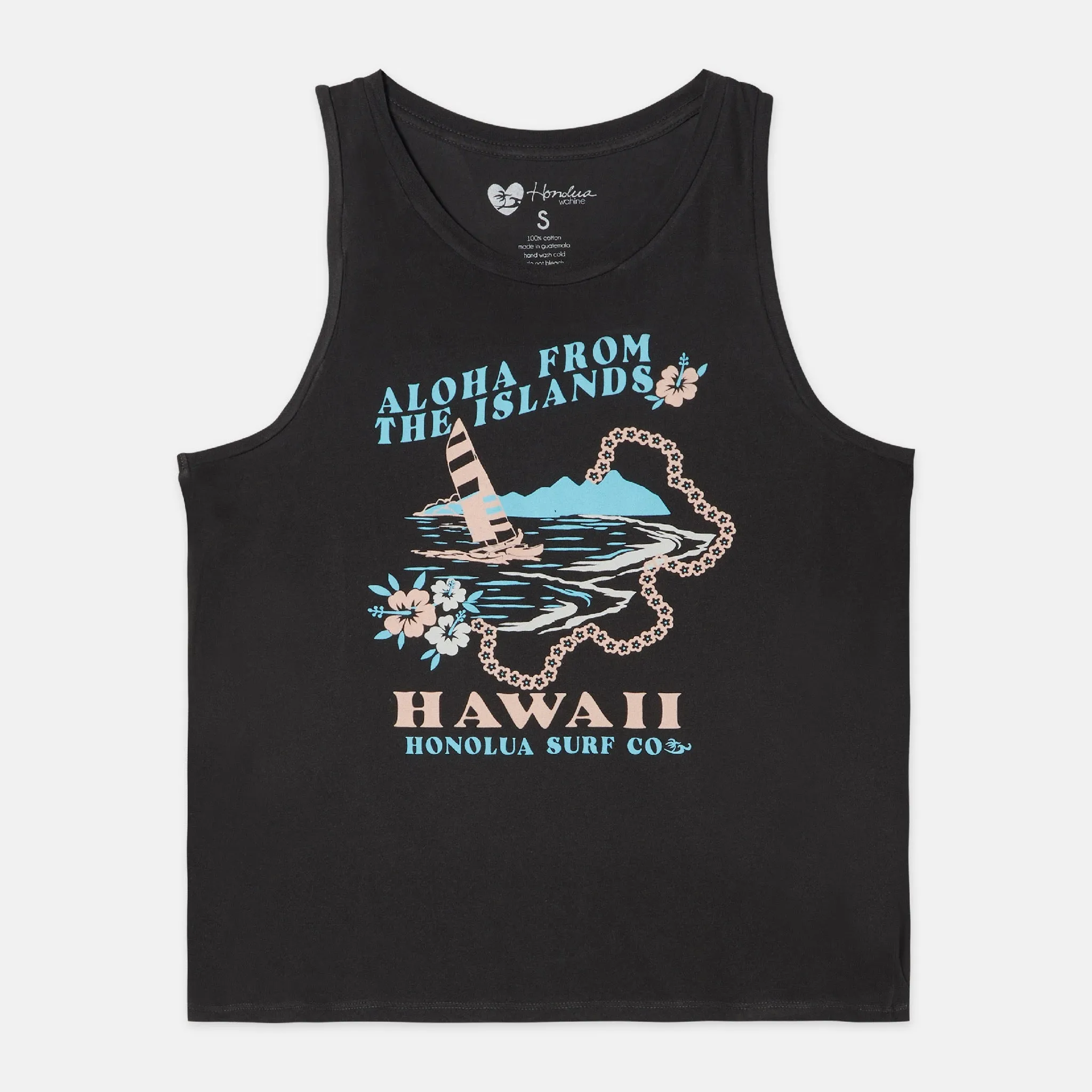 Womens Aloha From The Islands Tank - Off Black