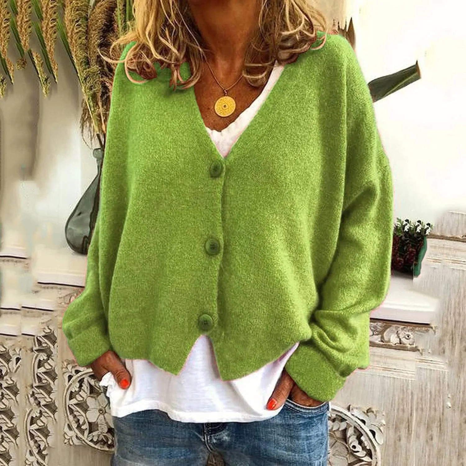 Womens Cropped Cardigan Trendy Fall Fashion Casual Soft Long Sleeve Sweaters Cardigan Button Down Knitwear