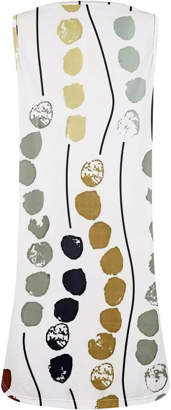 Womens Dresses Casual Plus Size Mini Dress Button Down Tank Dress Summer Clothes V Neck Sleeveless Sundress