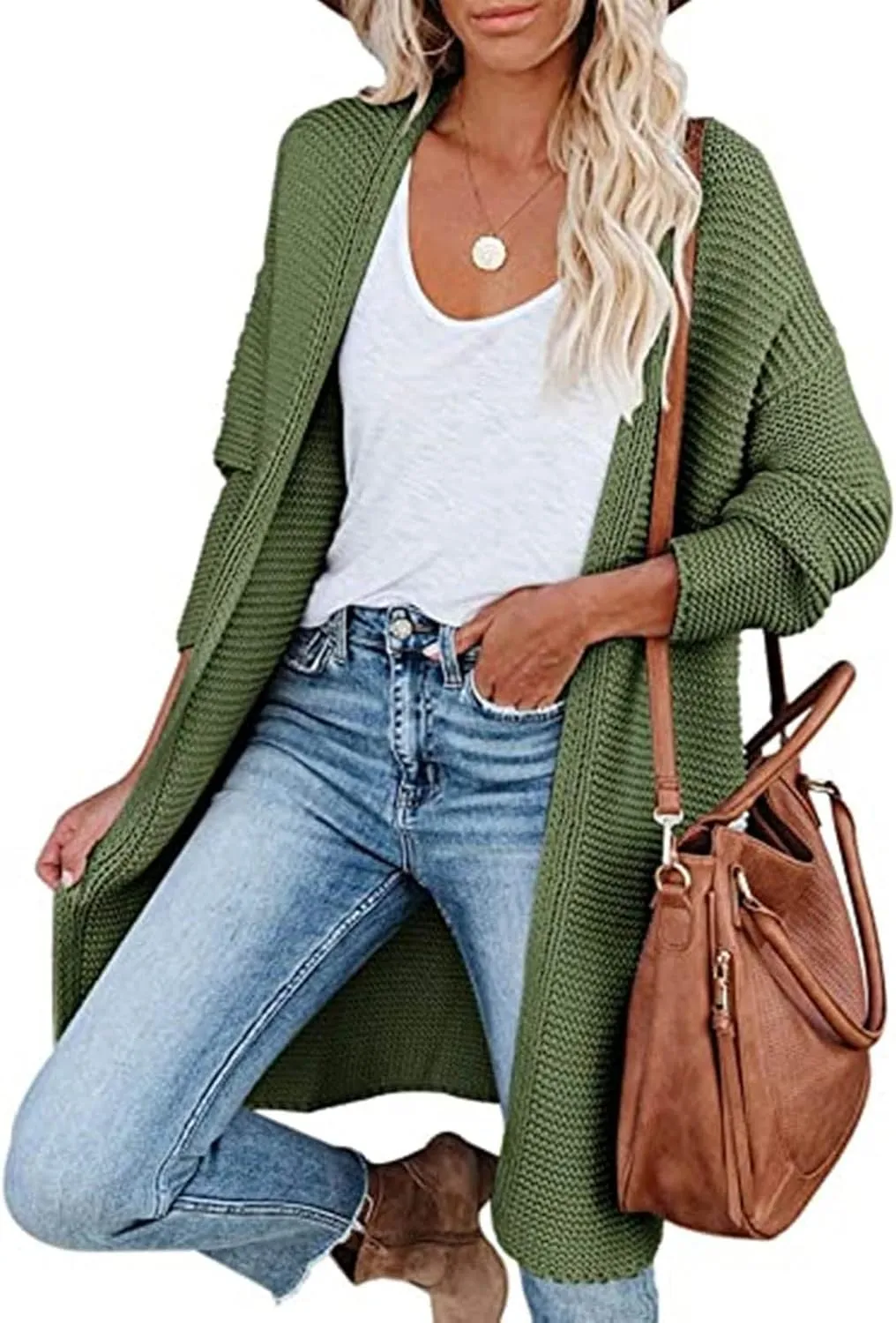 Womens Long Cardigan Sweaters 2022 Fall Oversized Slouchy Knit Chunky Open Front Sweater Coat Cozy Soft Outerwear