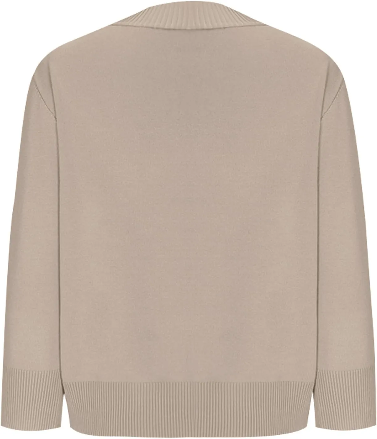 Women's Loose 3/4 Sleeve Cardigan Knitted Sweater Solid Color Cropped Tops Casual Soft Fall Blouse Outwear Coat