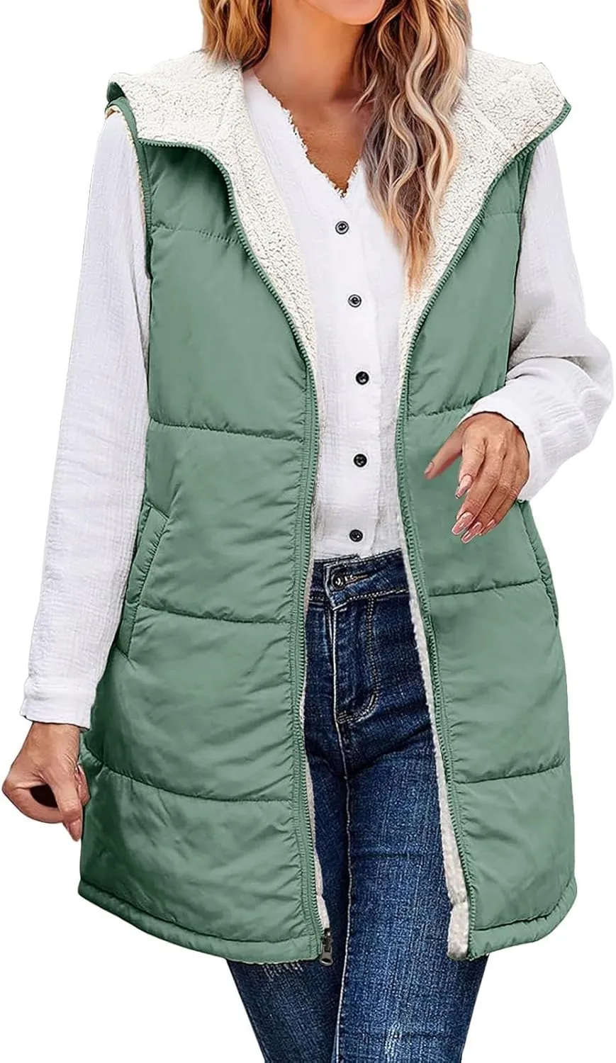 Women's Puffer Jacket Quilted Lightweight Packable Down Parka Oversized Long Padding Jacket Light Warm Hooded Jacket