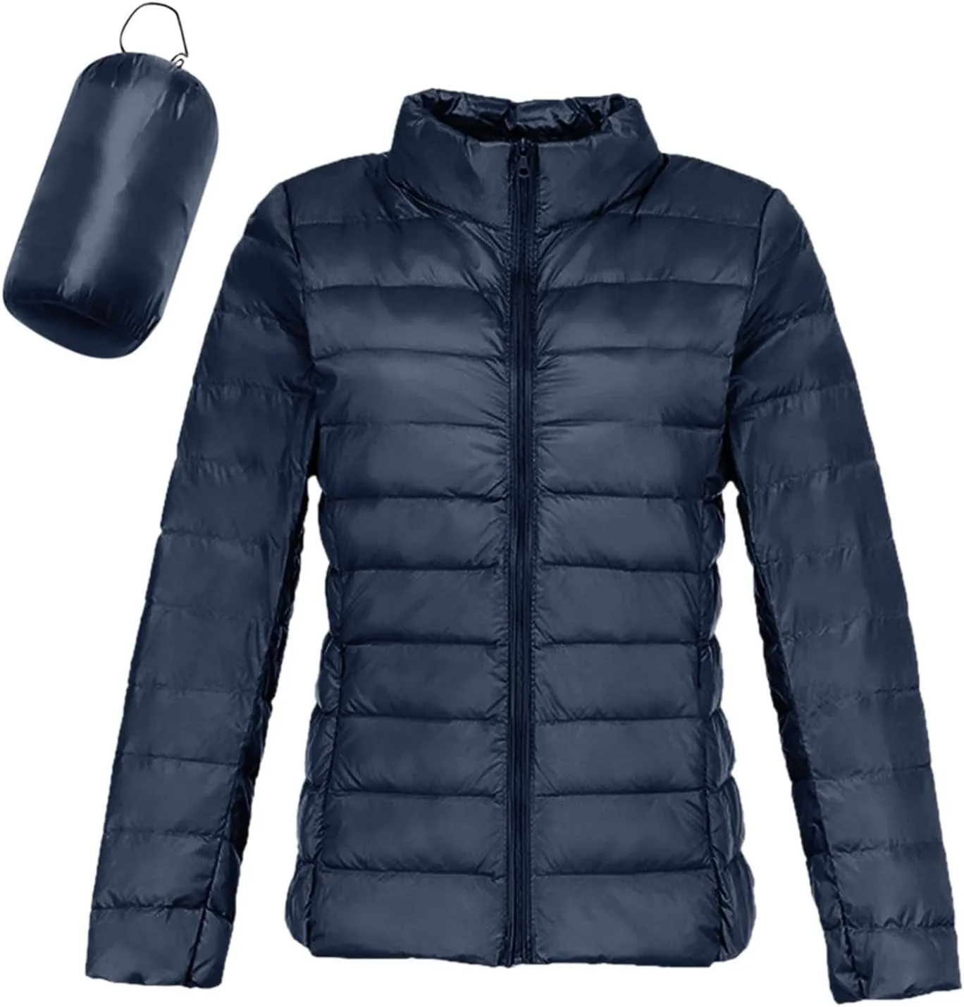 Womens Short Down Coats Winter Packable Puffer Jackets Hooded Ultra Light Quilted Winter Coats with Pockets Outerwear