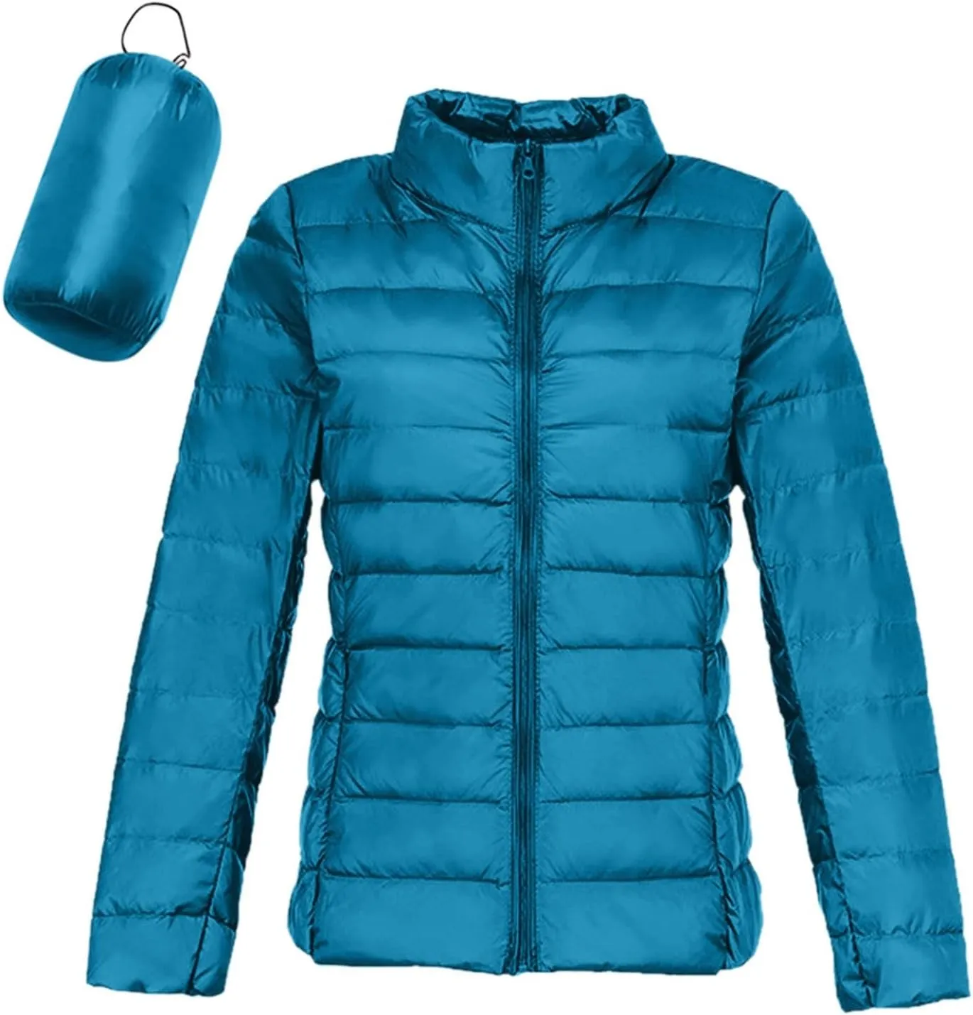 Womens Short Down Coats Winter Packable Puffer Jackets Hooded Ultra Light Quilted Winter Coats with Pockets Outerwear