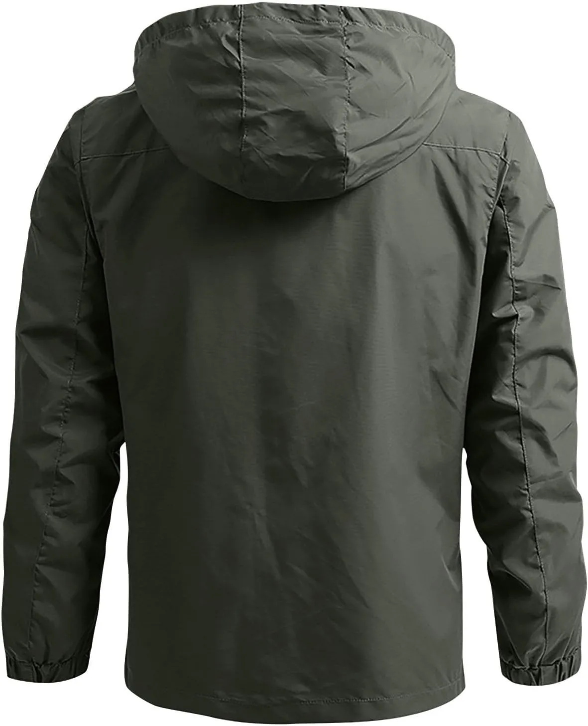 Xiaojmake Rain Coat For Men Lightweight Snow Ski Jacket Waterproof Hooded Windbreaker Full Zip Quilted Fall Light Jacket